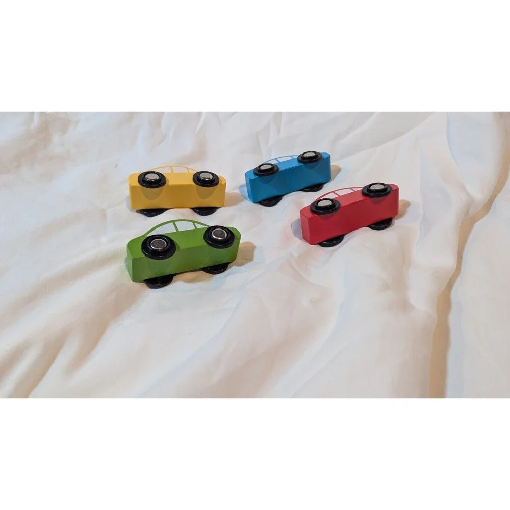 Carters Wooden Car Hauler Carrier Truck and Trailer w/4 Cars